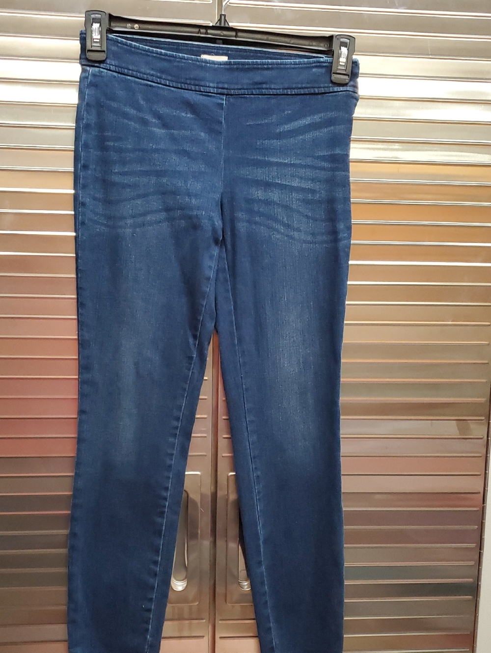 Cremieux Side Zip Up Size 4 Dark Blue Skinny Leggings